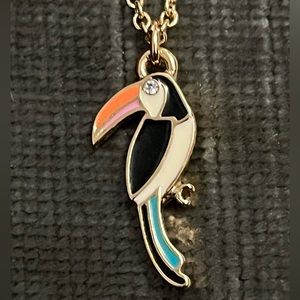 Kate Spade “For The Birds” Dainty Gold Toucan Necklace 15”
